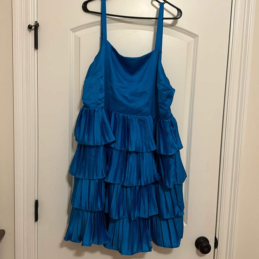 ARULA Bright Blue Tiered Mini Dress